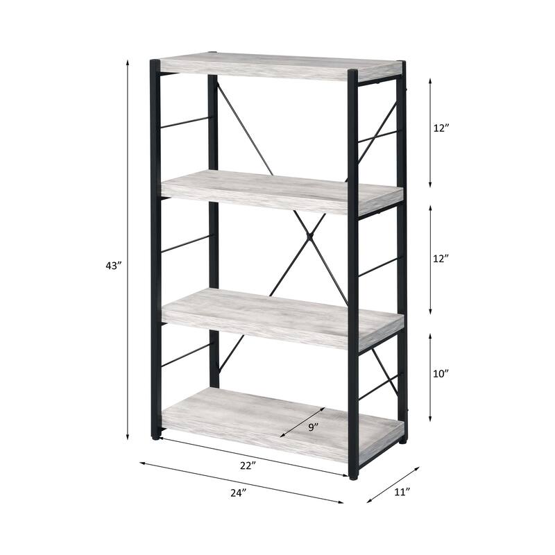 Antique White and Black Finish Bookshelf