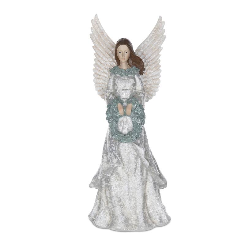 18.5" Angel with Wreath Christmas Tabletop Figurine