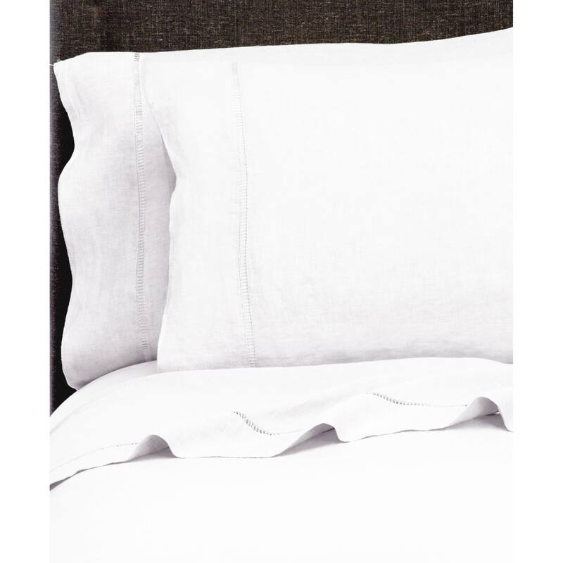 Belgian Flax Linen Collection Ladder Hemstitch Pillowcases/Euro Shams