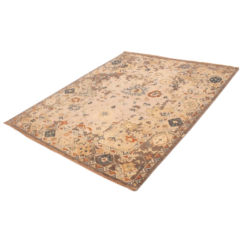 ECARPETGALLERY Hand-knotted Modern Oushak Beige Wool Rug - 8'2 x 10'5