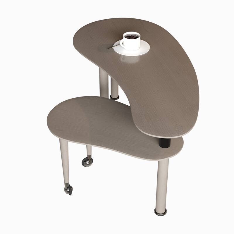 GDFStudio - Eulalia 360 Degree Rotating Nesting Coffee Table Set with Solid Rubberwood Legs