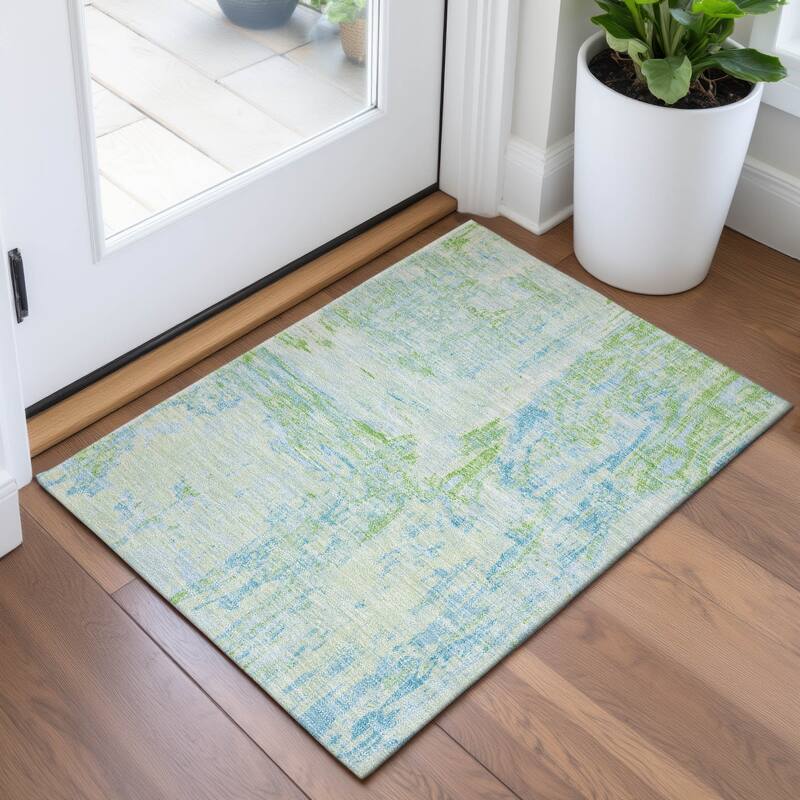 Premium Washable Super Soft Contemporary Ombre Mayfield Rug - Mint - 1'8" x 2'6"