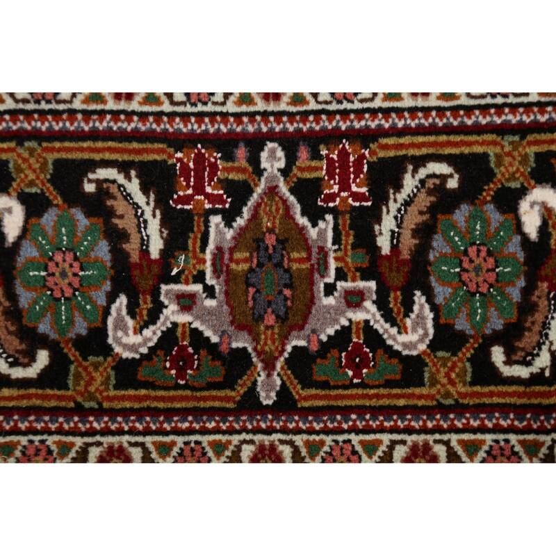 Vegetable Dye Wool/ Silk Tabriz Mahi Persian Area Rug Hand-knotted - 5'0" x 6'10"