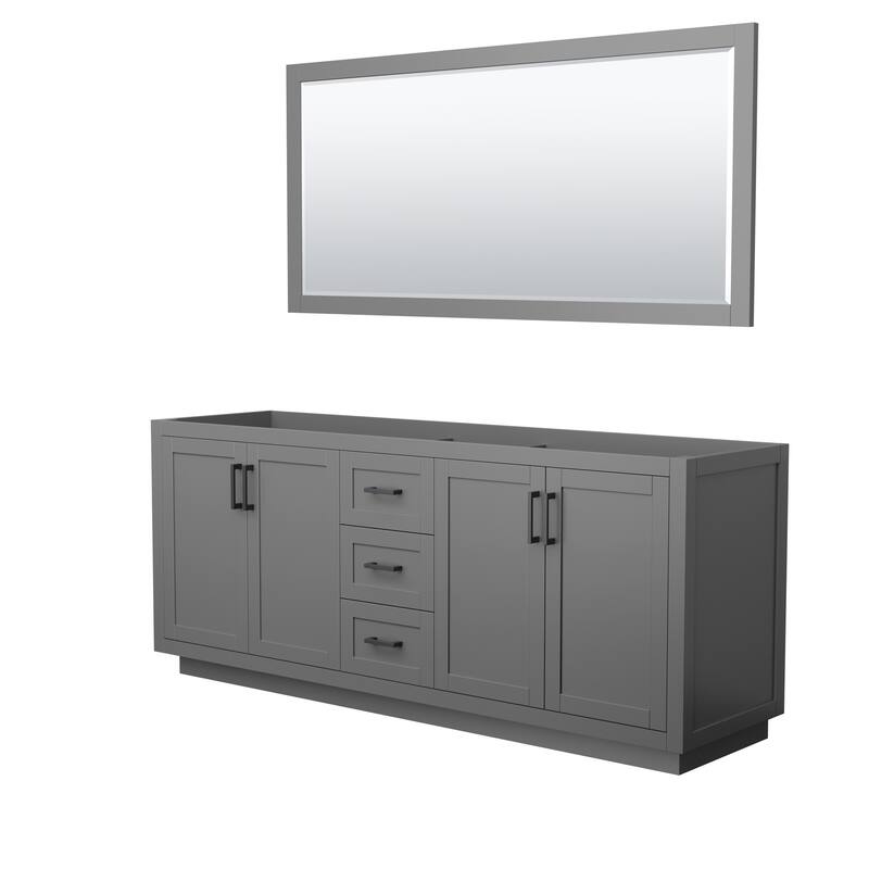 Miranda Double Bathroom Vanity Cabinet, 70-Inch Mirror
