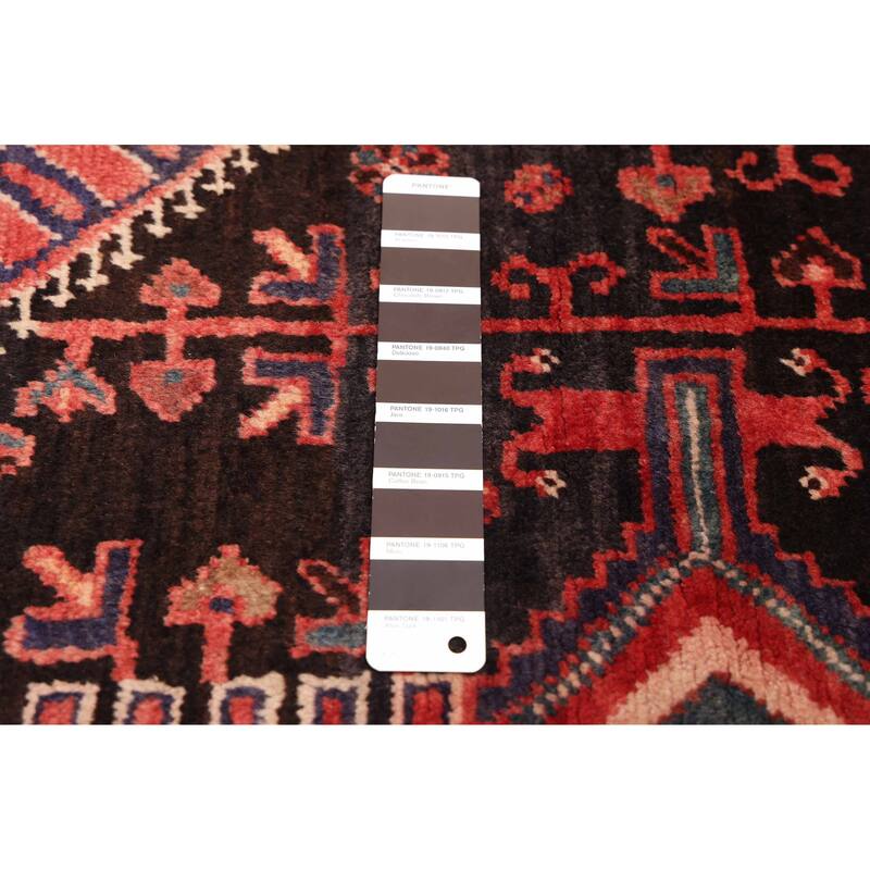 ECARPETGALLERY Hand-knotted Anatolian Vintage Black, Red Wool Rug - 4'10 x 10'6