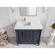 preview thumbnail 62 of 128, Willow Collections 36 in x 22 Aberdeen Freestanding Left Offset Sink Bathroom Vanity with Quartz or Marble Countertop 2" Calacatta Nuvo - Hale Navy Blue