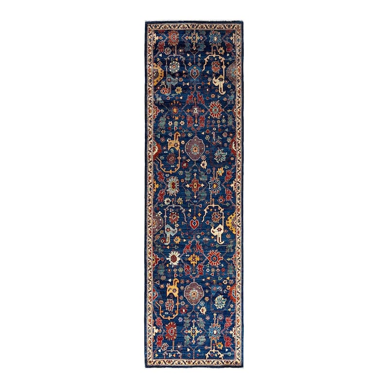 Serapi One-of-a-Kind Hand-Knotted Runner Rug - Navy, 2' 8" x 9' 9" - 2' 8" x 9' 9"