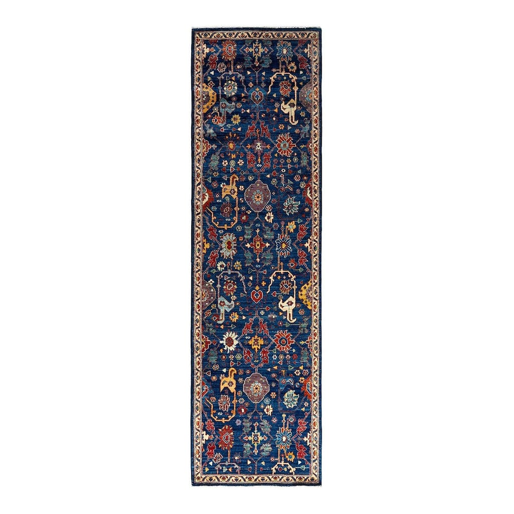 Serapi One-of-a-Kind Hand-Knotted Runner Rug - Navy, 2' 8" x 9' 9" - 2' 8" x 9' 9"