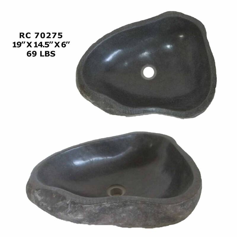 ROCK Unique Handcrafted River Stone Natural Bathroom Vessel Sink - RC70275