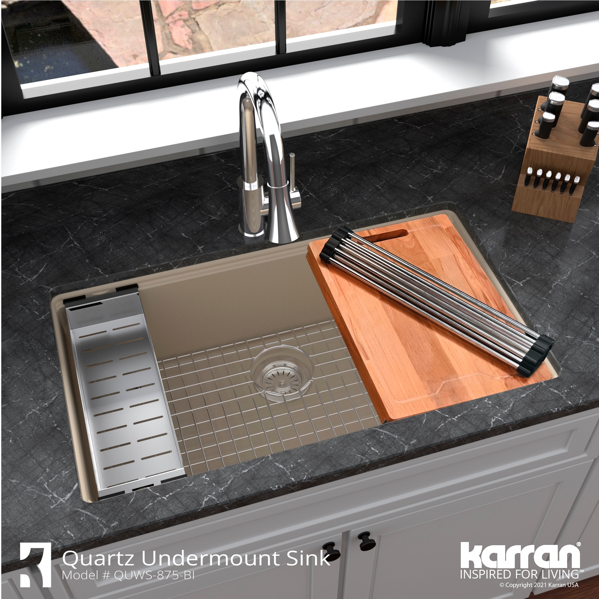 Karran Undermount 32.5 in. Large Single Bowl Quartz ...