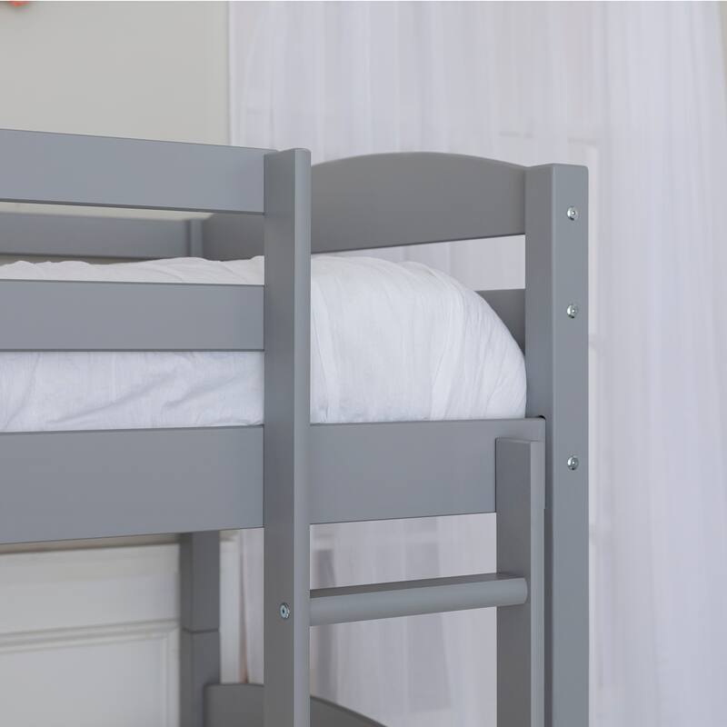 Walker Edison Solid Wood Convertible Twin-over-Twin Bunk Bed