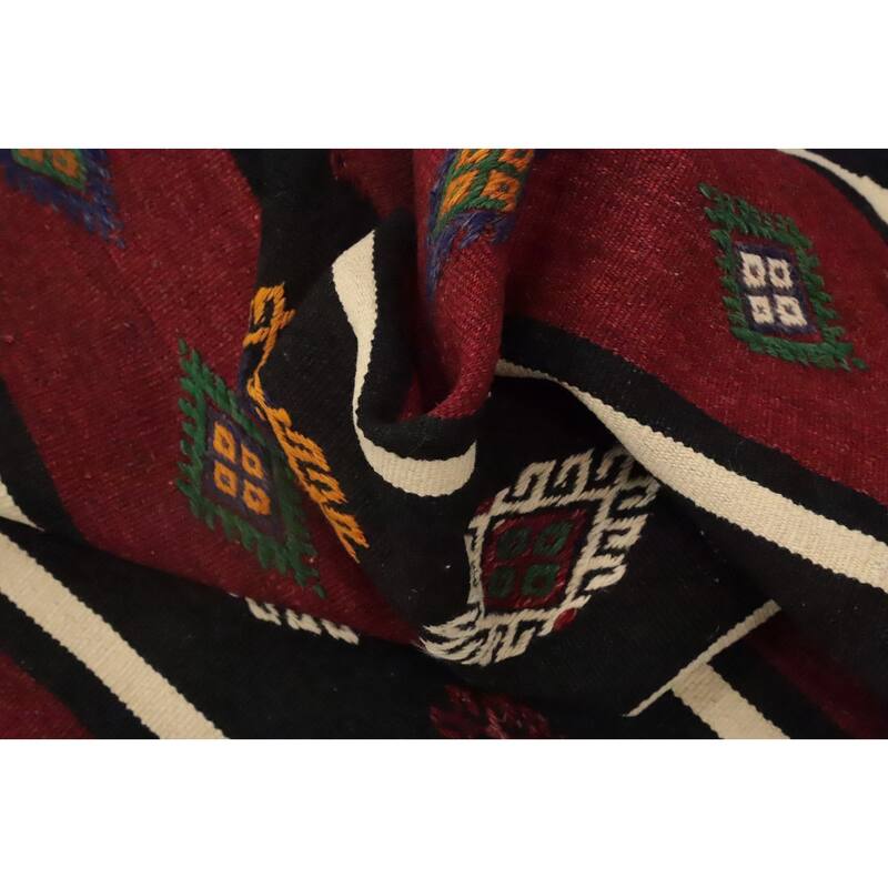 Hand Woven Oriental 100% Wool Carpet Southwestern Tribal Multi-Colored Kilim Area Rug - 10' 1'' X 5' 6''