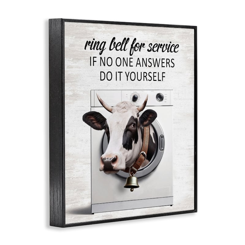 Stupell Sassy Cow Laundry Framed Giclee Art Design By Lettered and Lined