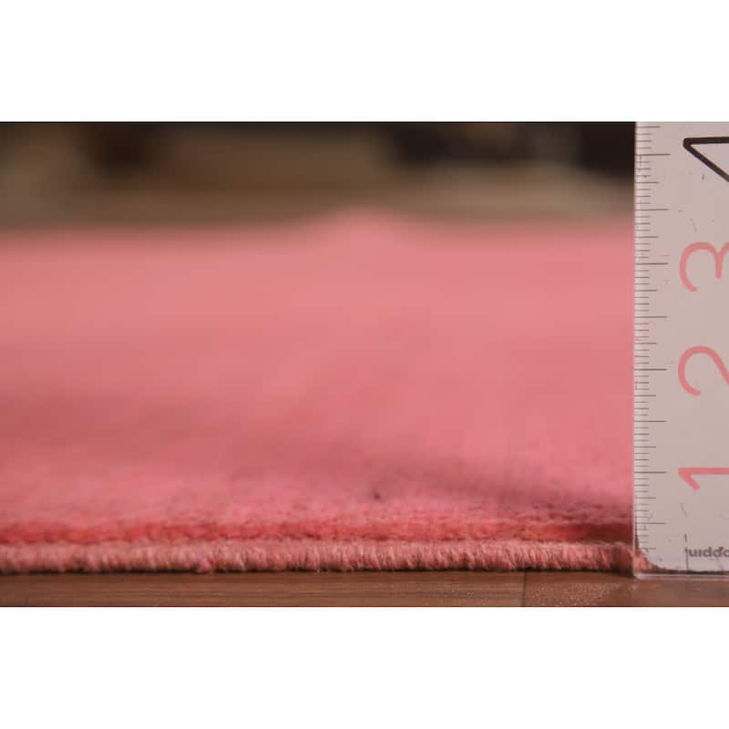 Light Pink Gabbeh Modern Area Rug Hand-Knotted Wool Carpet - 5'9"x 7'10"