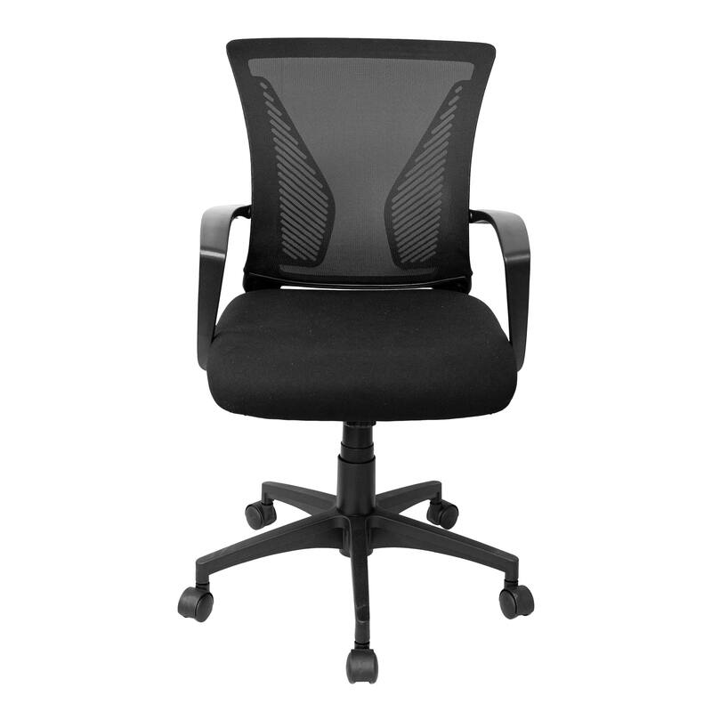 Techni Mobili Ergonomic Mesh Office Chair, Breathable Black Task Chair for Home Office or Study with Adjustable Height Tilt