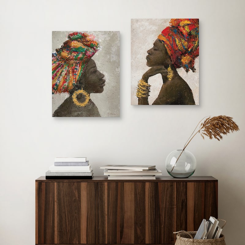 Portrait of a Woman I, Portrait of a Woman II by Marie Elaine Cusson Canvas Art Prints