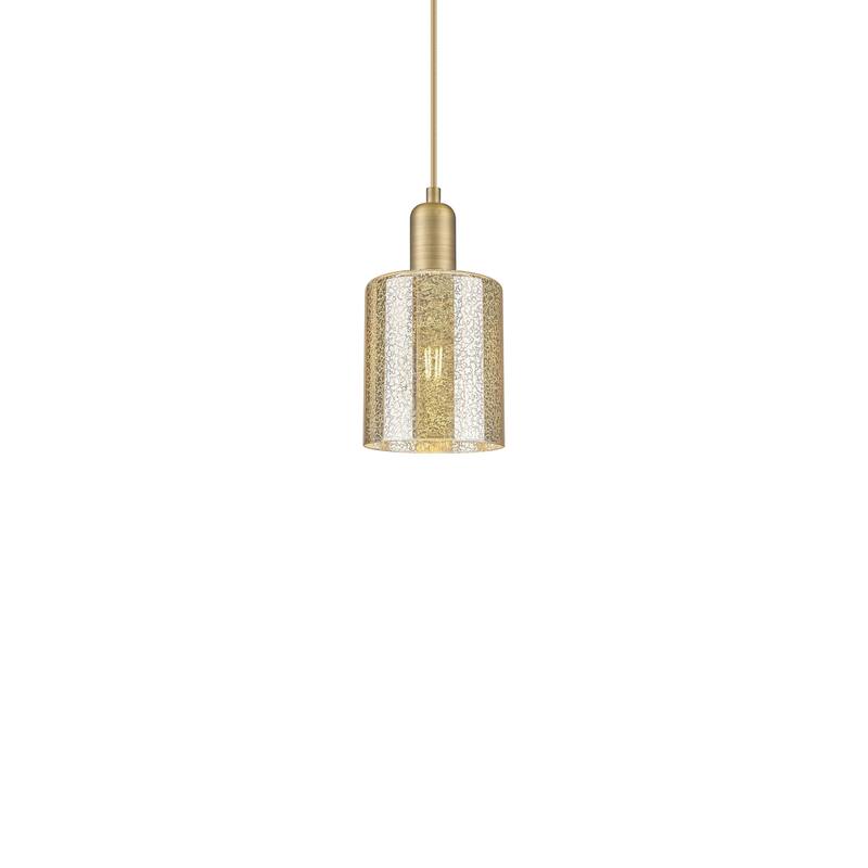 Innovations Lighting 716-1P-10-5 Cobbleskill Pendant Cobbleskill 5" - Brushed Brass / Mercury