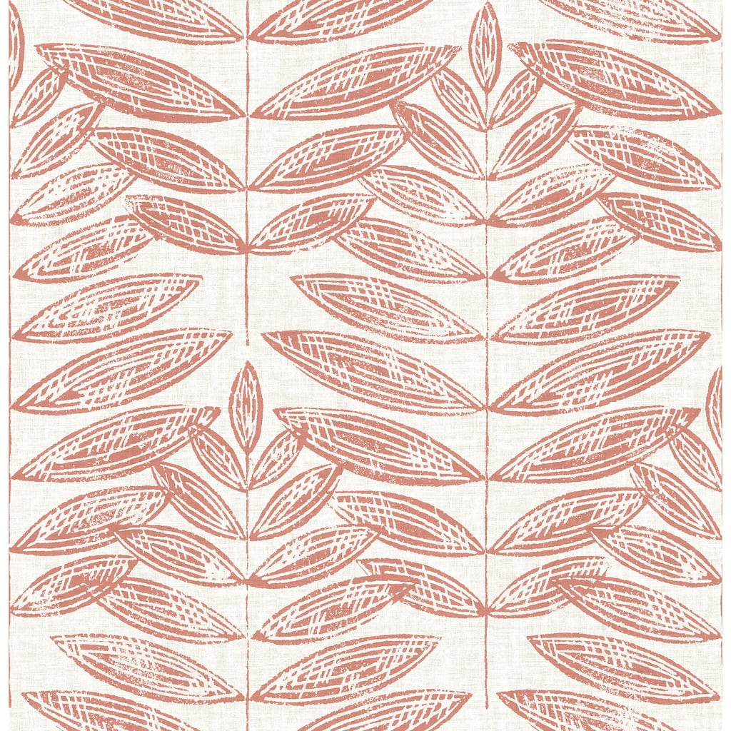 A-Street Prints Akira Coral Leaf Wallpaper