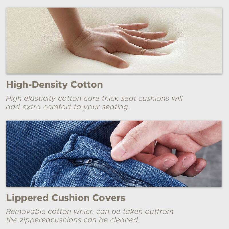 6 Pieces Patio Sofa Chairs Ottoman Grey-Blue - Grey