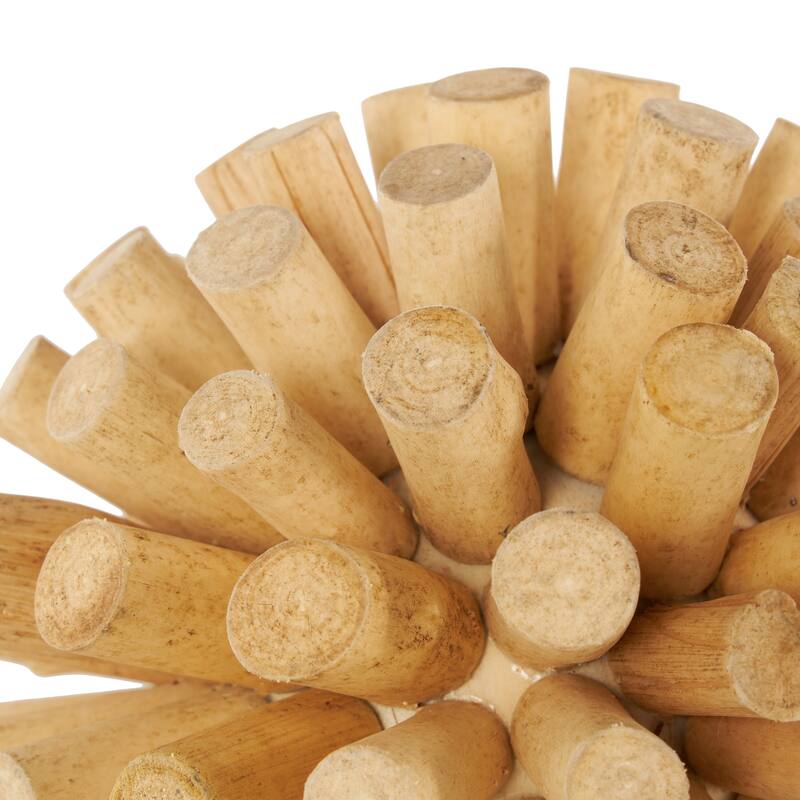 Brown Wood Handmade Tree Trunk Inspired Decorative Orbs & Vase Filler (Set of 2)