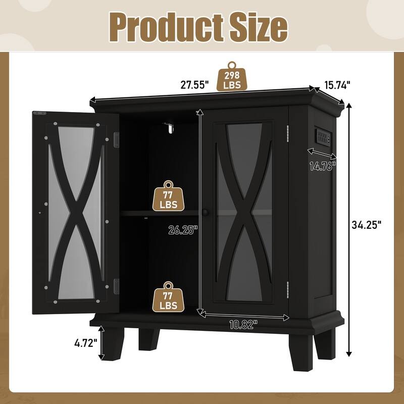 Farmhouse Aquarium Stand with Charging Station, 20 Gallon Tank Cabinet & Reptile Habitat Furniture