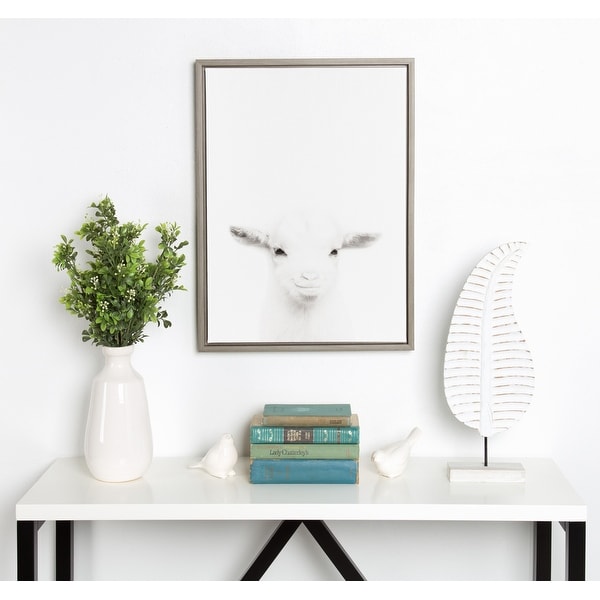 Kate and Laurel Sylvie Baby Goat Framed Canvas by Simon Te Tai. Opens flyout.