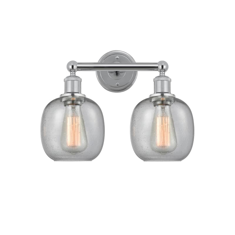 Innovations Lighting 616-2W-12-15 Belfast Vanity Belfast 2 Light 15" - Polished Chrome / Seedy
