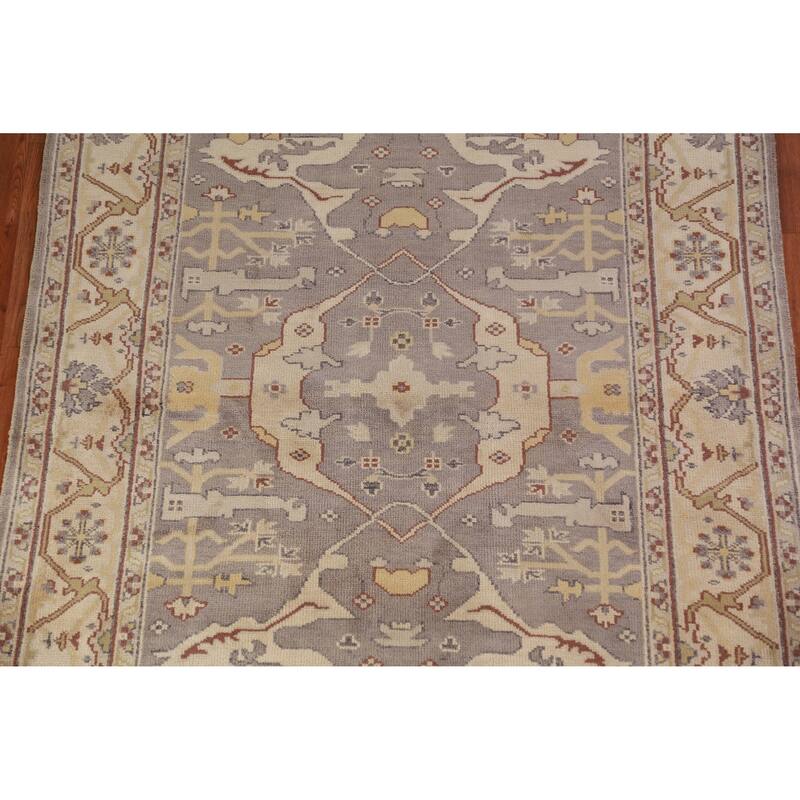 Earth Tone Oushak Indian Area Rug Handmade Wool Carpet - 6'0" x 9'1"