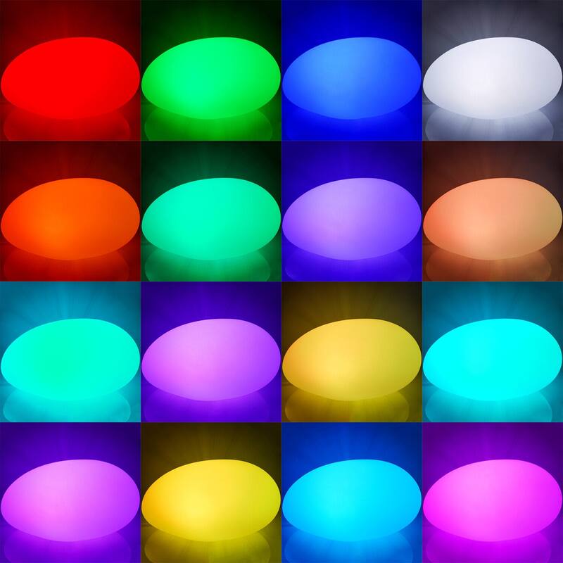 Pebble Solar LED Glow Pathway Garden Light with Remote - 12"