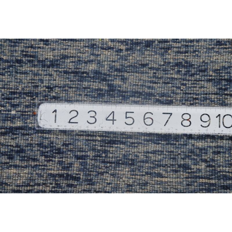 Hand Knotted Oriental 100% Wool Carpet Tribal Stripe Navy Blue & Blues Gabbeh Area Rug - 5' 10'' X 4' 0''