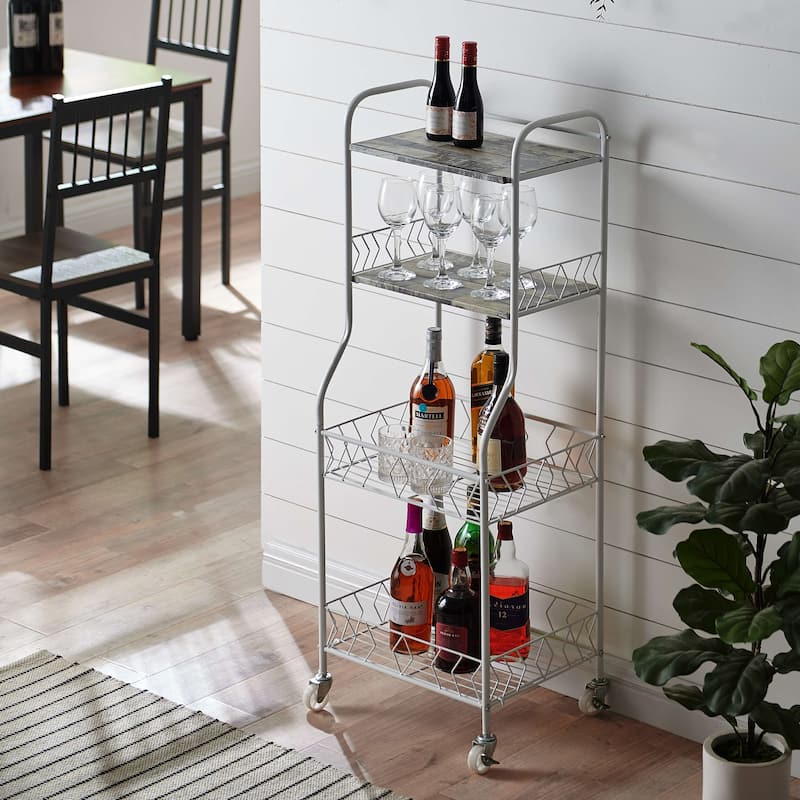 Rolling Bakers Rack (White)