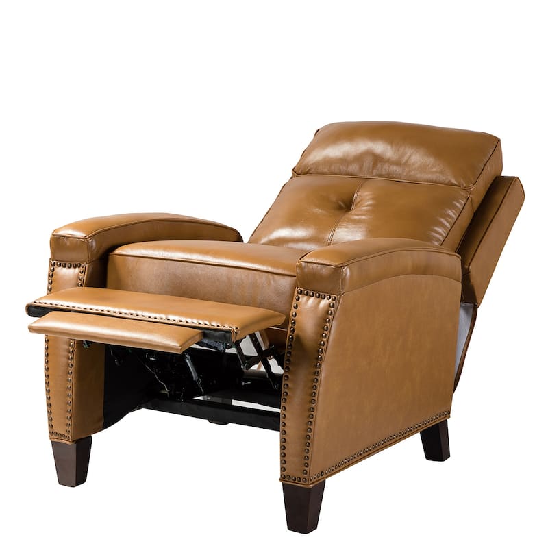 Gaspar Mid-Century Modern Pushback Recliner with Nailhead Trim by HULALA HOME