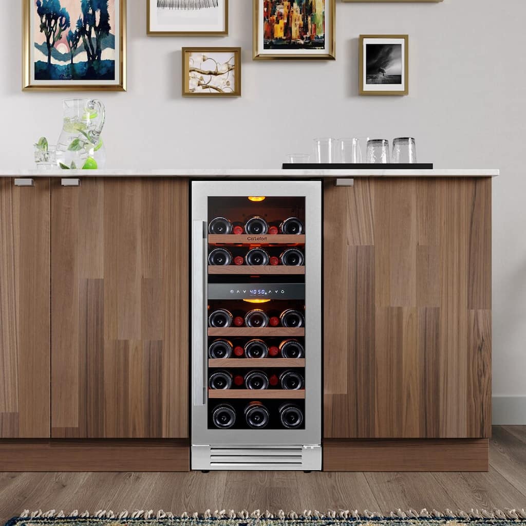 Ca'Lefort 15 in. 28-Bottle Dual Zone Built-In Wine Cooler