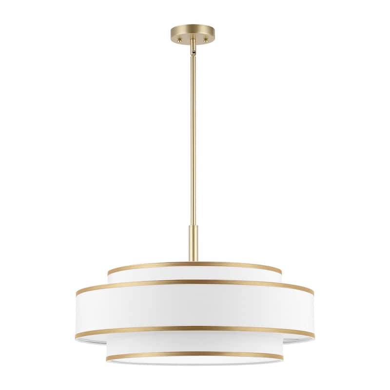 GetLedel 5-Light Double Shaded Dimmable Drum Chandelier