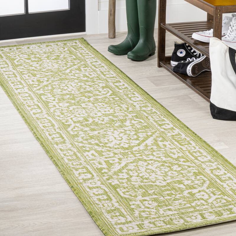 JONATHAN Y Medallion Textured Weave Indoor/Outdoor Area Rug