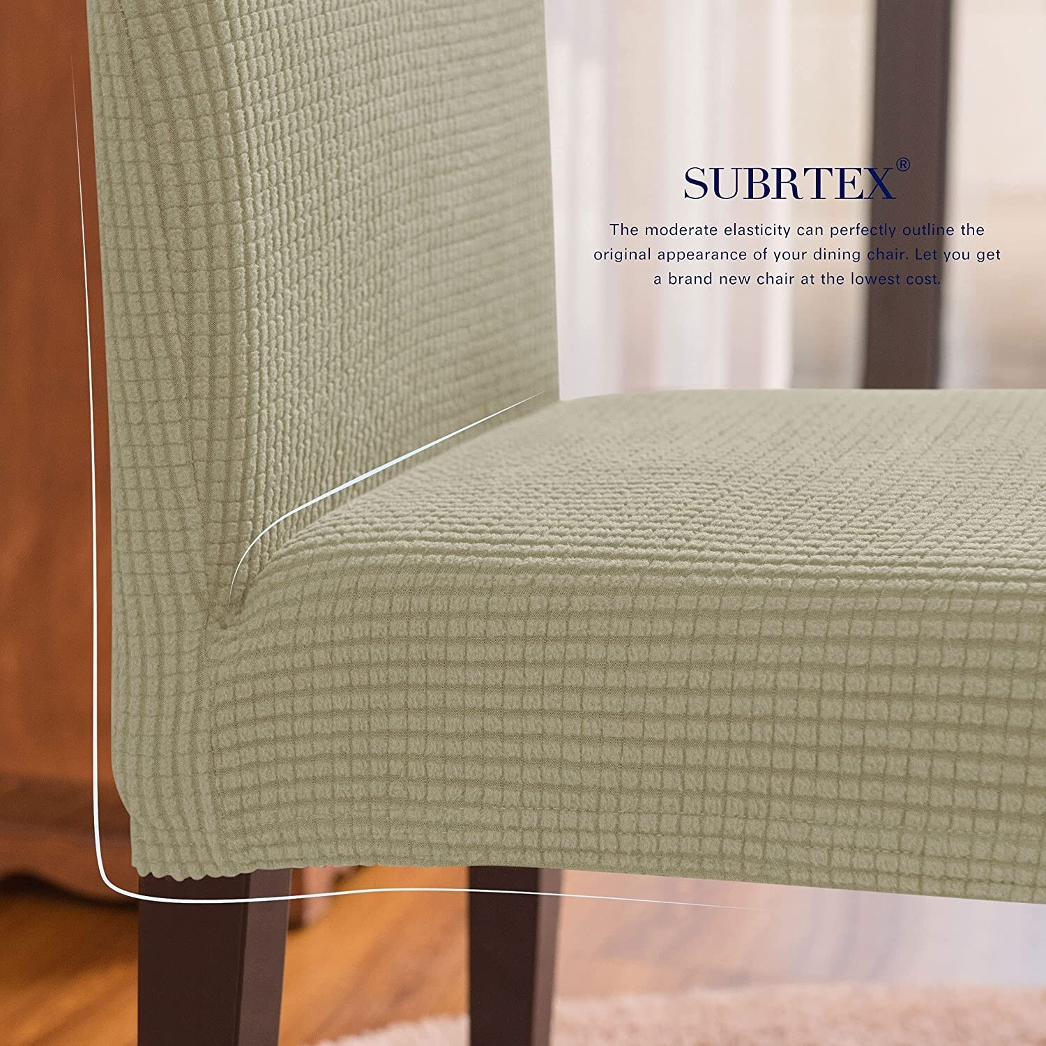 Subrtex stretch textured 2025 grain dining chair slipcover