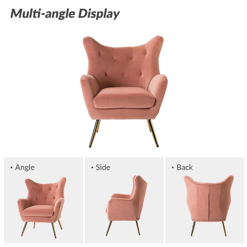 Eusebio Modern Velvet Accent Chair with Tufted Wingback for Living Room Set of 2 by HULALA HOME