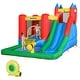 preview thumbnail 9 of 8, Outsunny 6-in-1 Kids Inflatable Bounce House Jumping Castle with Slide, Water Pool, & Climbing Wall, Inflator Included