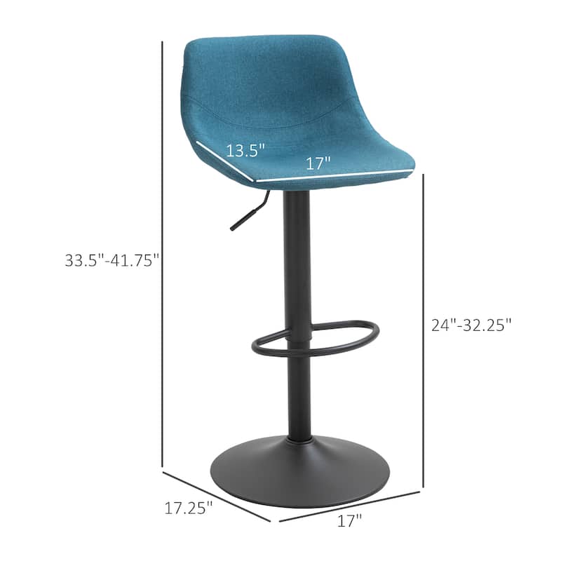 Adjustable Bar Stools Set of 2, Swivel Counter Height Bar Stools with Back, Kitchen Island Stool with Footrest