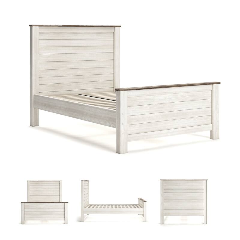 Signature Design By Ashley Willowton Whitewashed Woodgrain Full Panel Bed