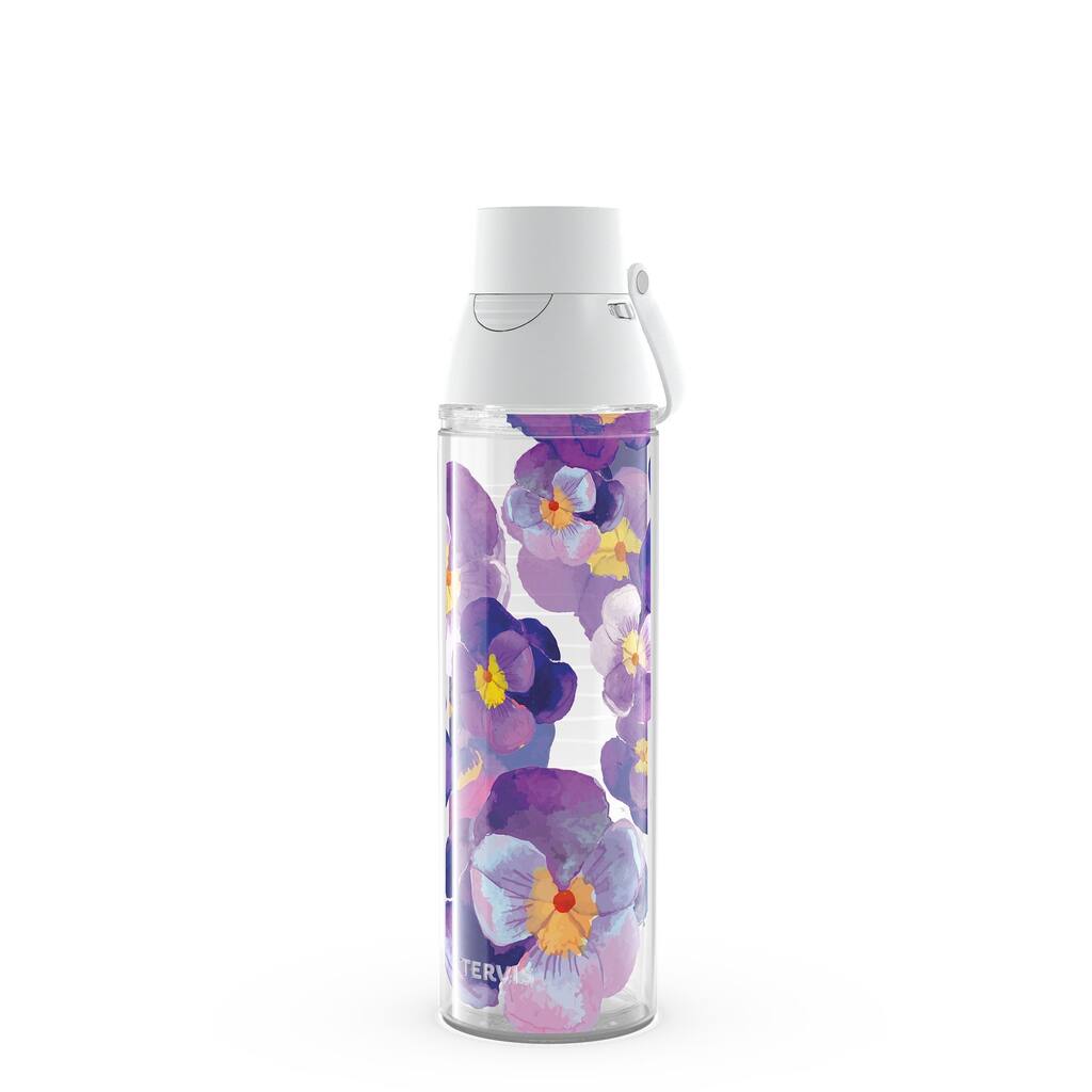 Tervis Watercolor Pansy Made in USA Double Walled Insulated Travel Tumbler, Classic - 24oz Venture Lite Water Bottles