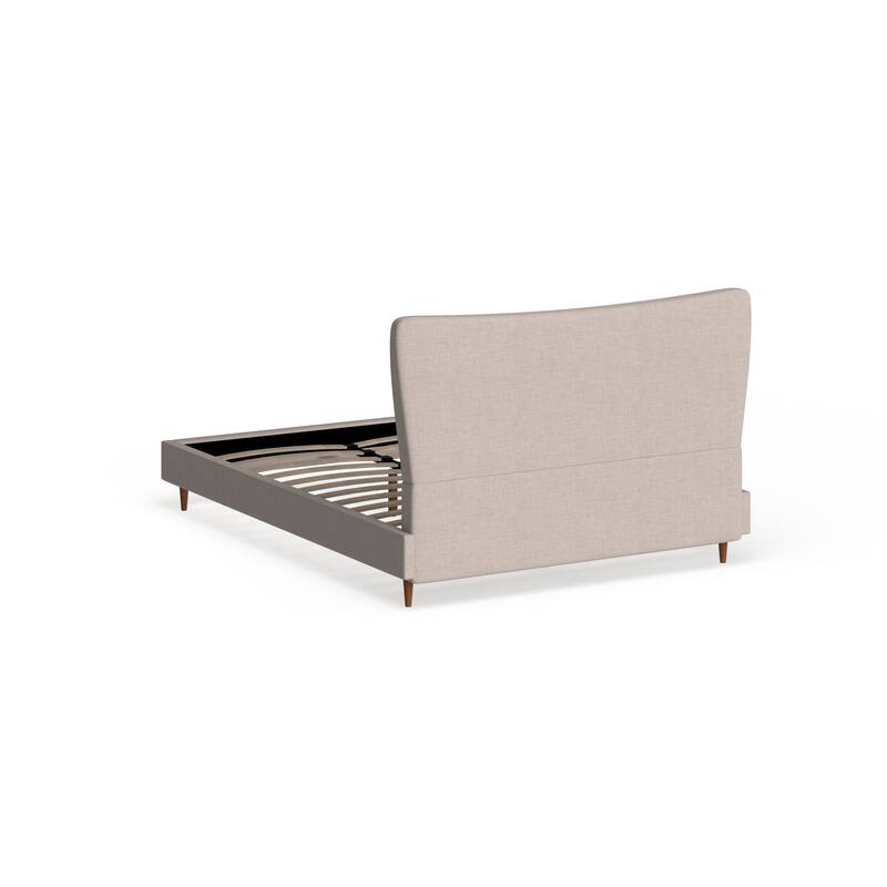 Baxton Studio Hermia Mid-century Modern Beige Linen Platform Bed