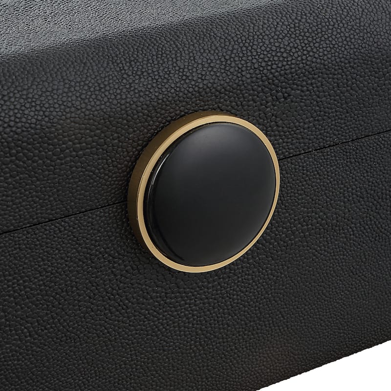 Uttermost Lalique Black Shagreen Box - 12.875 W x 4.5 H x 9 D (inches)