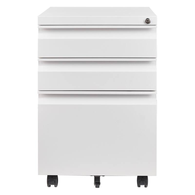 3 Drawer File with Lock, Antitilt Wheels, Rolling Locking