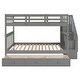 preview thumbnail 17 of 30, Multifunctional Design Wood Bunk Bed with Storage Space and Guardrail, Stable Construction