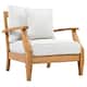 SAFAVIEH Couture Freida Wood Patio Arm Chair - 31.4" W x 35.6" L x 32.6" H - 31"W x 36"D x 33"H