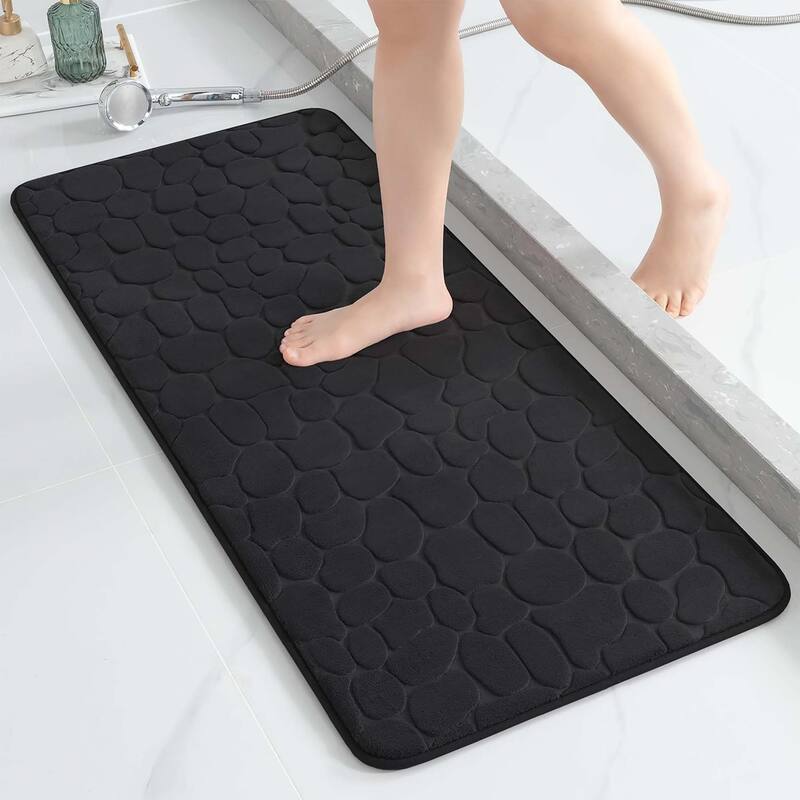 Memory Foam Runner Bath Mat Pebble Design 48x18