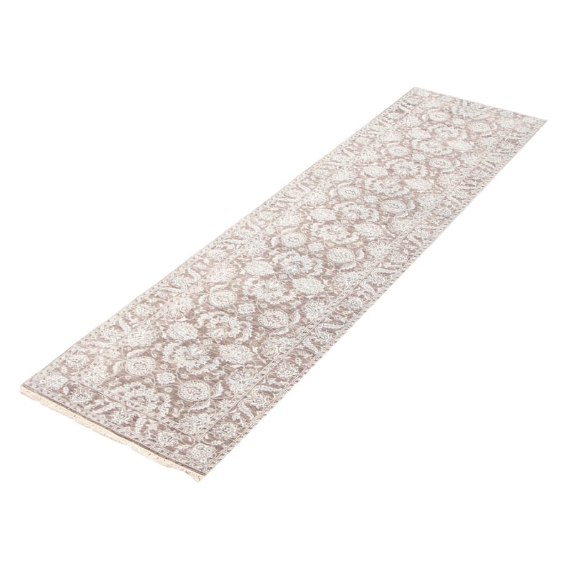 ECARPETGALLERY Hand-knotted Heritage Grey Silk, Wool Rug - 2' 8" x 10'