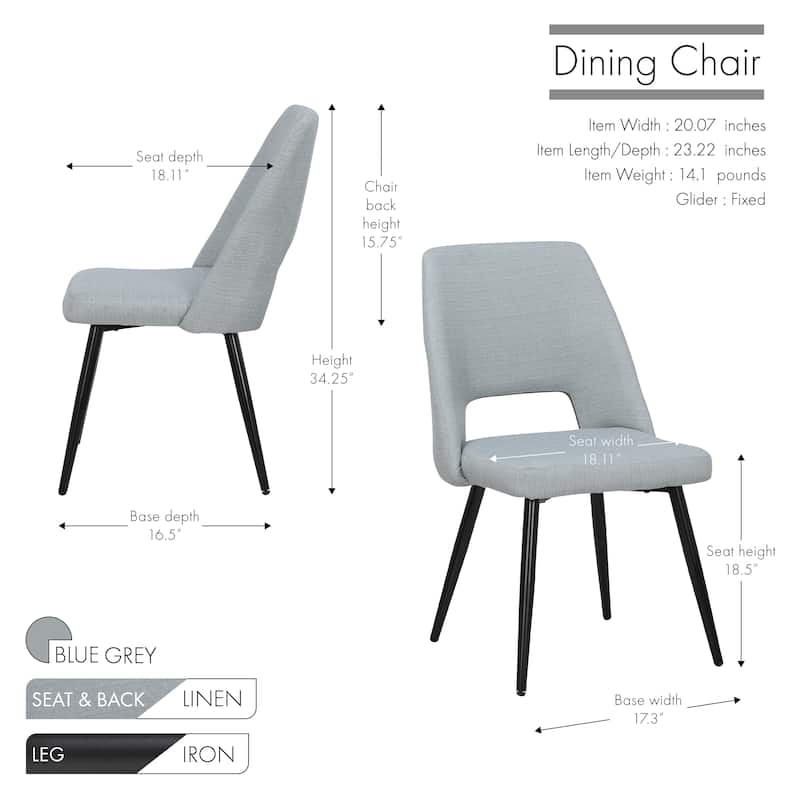 Porthos Home Luella Linen and Iron Dining Chair