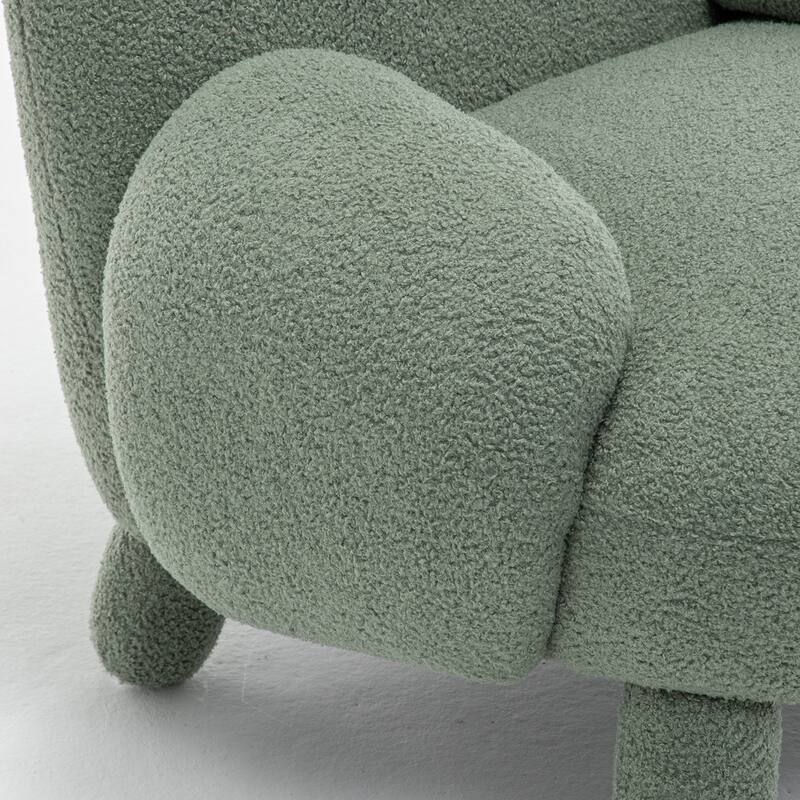 SEYNAR Modern Faux Sherpa Upolstered High Back Armless Accent Chair